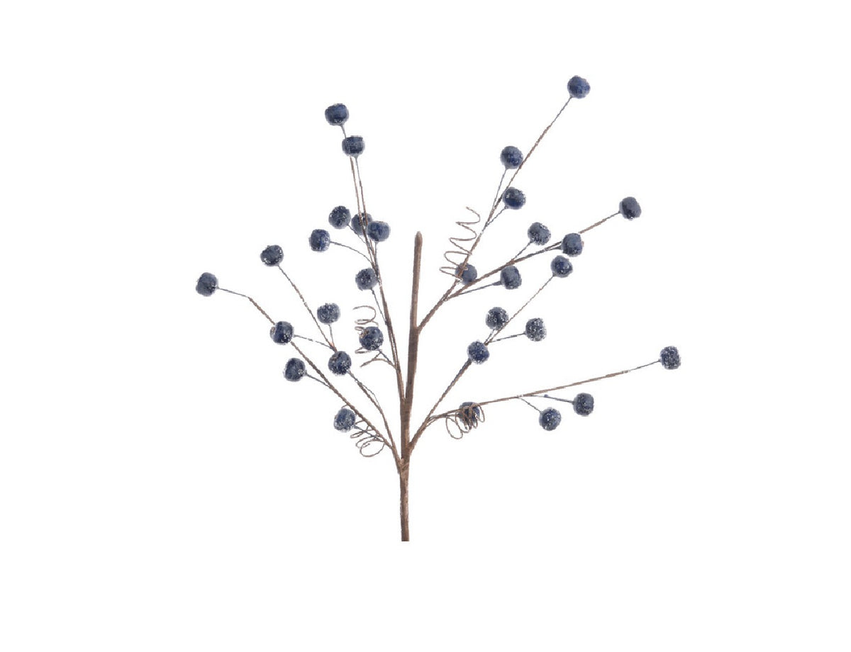 Decoris 622407 Frozen Berry Branch Christmas Decoration, Blue