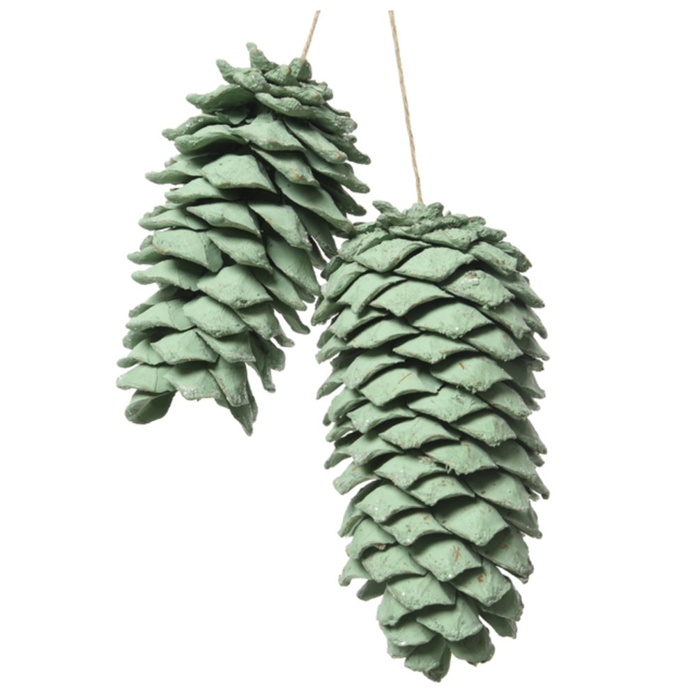 Decoris 921996 Hanging Pinecones Christmas Decoration, Green