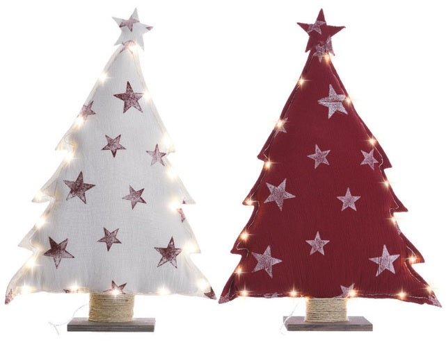 Decoris 957077 LED Fabric Christmas Tree With Star, Assorted Color