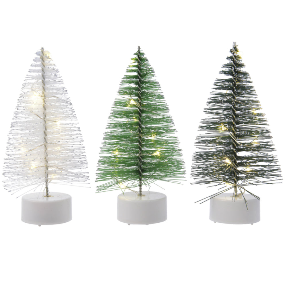 Decoris 483554 Mini Brush Christmas Tree, Assorted Colors