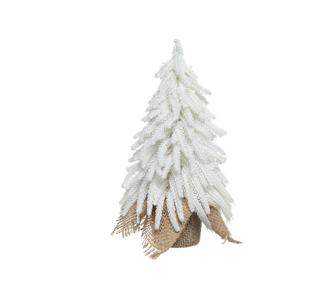 Decoris 922013 Table Top Mini Christmas Tree, White, 1 Ft