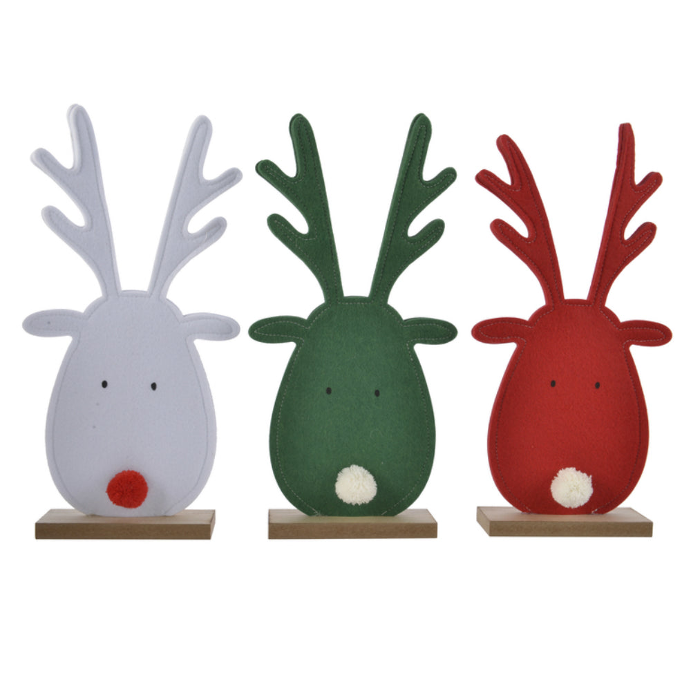 Decoris 550315 Reindeer Assortment Table Top Christmas Decor, Plywood