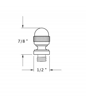Deltana CAT1 Cabinet Finial Acorn Tip, PVD Polished Brass