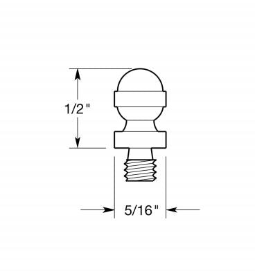 Deltana CHAT26 Cabinet Finial Acorn Tip, Polished Chrome