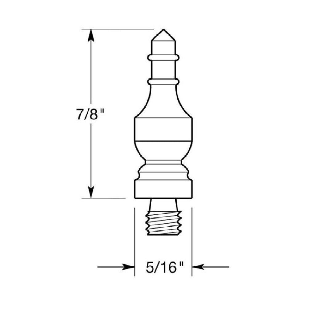 Deltana CHUT3 Hinges Urn Tip, Polished Brass