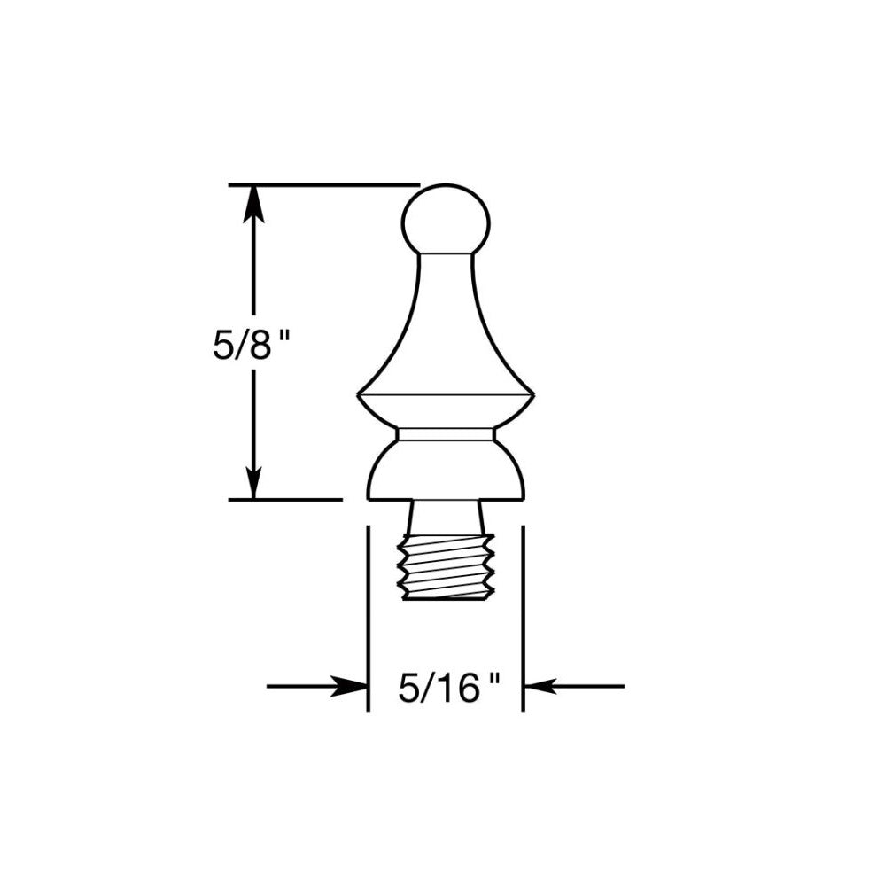 Deltana CHWT26 Windsor Hinge Tip, Polished Chrome