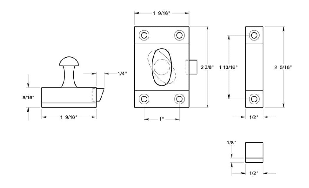 Deltana CL1580CR003 Cabinet Lock, Lifetime Brass, 1-3/5" X 2-3/10"