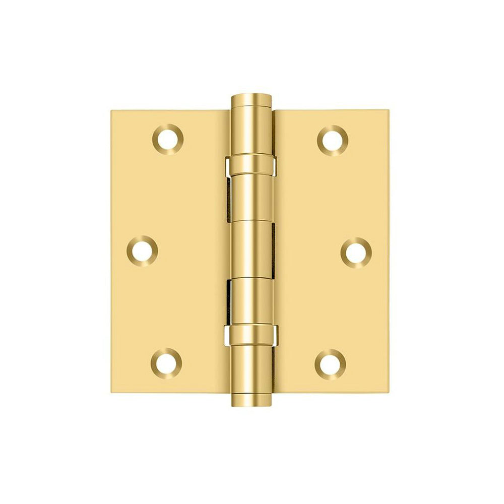 Deltana CSB35BB  Ball Bearings Square Door Hinge, Lifetime Brass, 3-1/2" x 3-1/2"