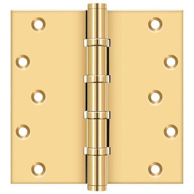 Deltana CSB66BB Square Door Hinge, PVD Polished Brass, 6" X 6"