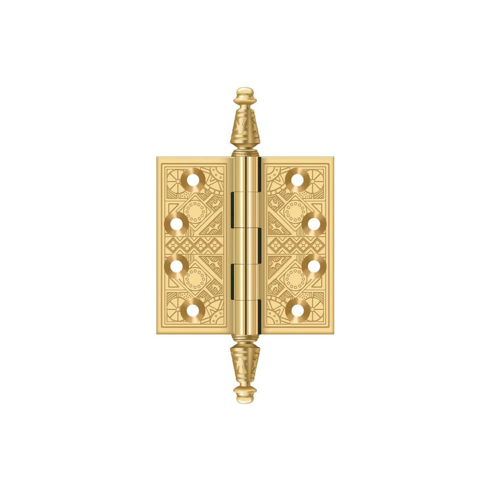 Deltana CSBP35 Square Door Hinge, PVD Polished Brass, 3-1/2" x 3-1/2"
