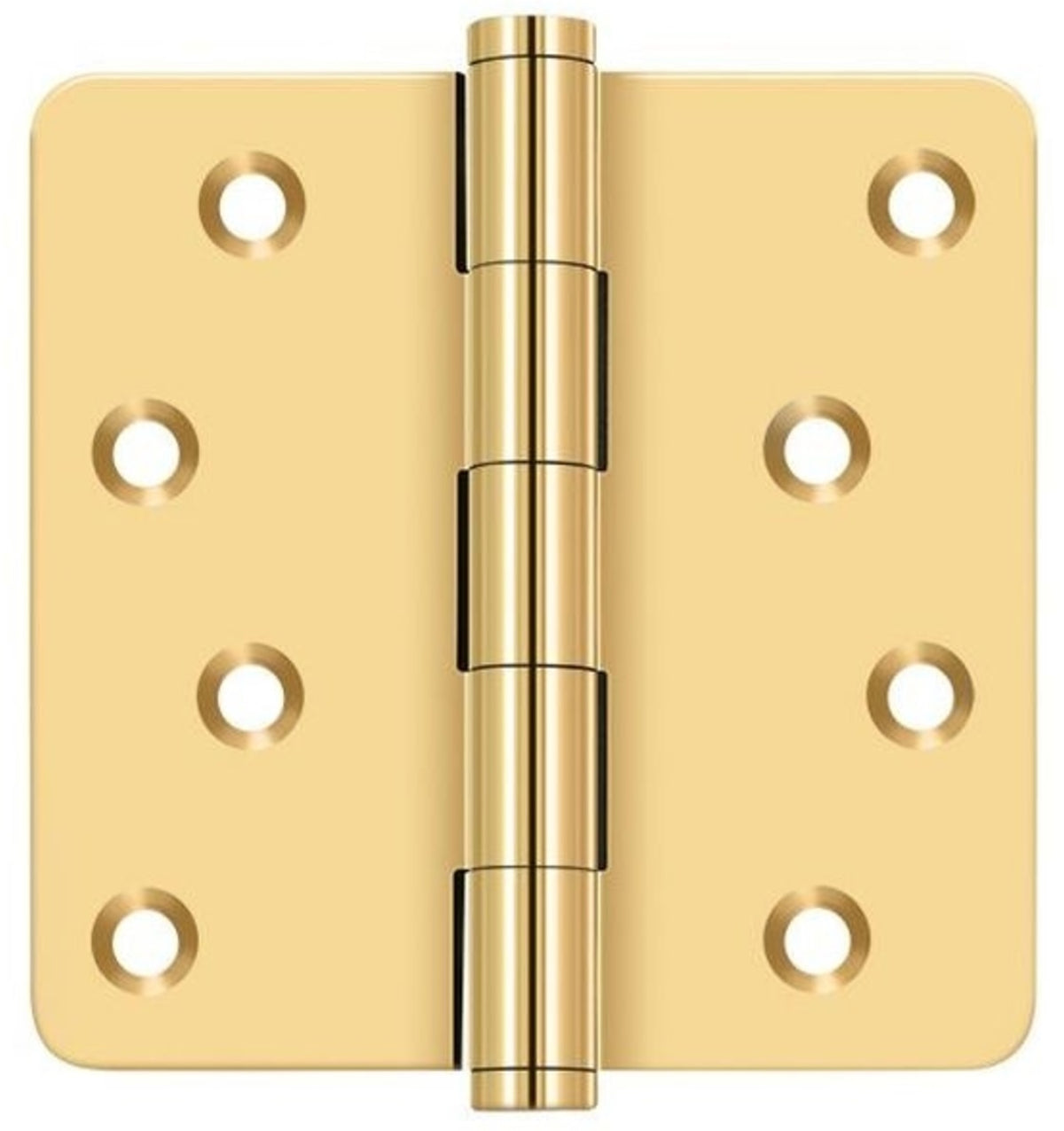 Deltana CSB44R4-RZ Full Mortise Radius Hinge, Lifetime Brass