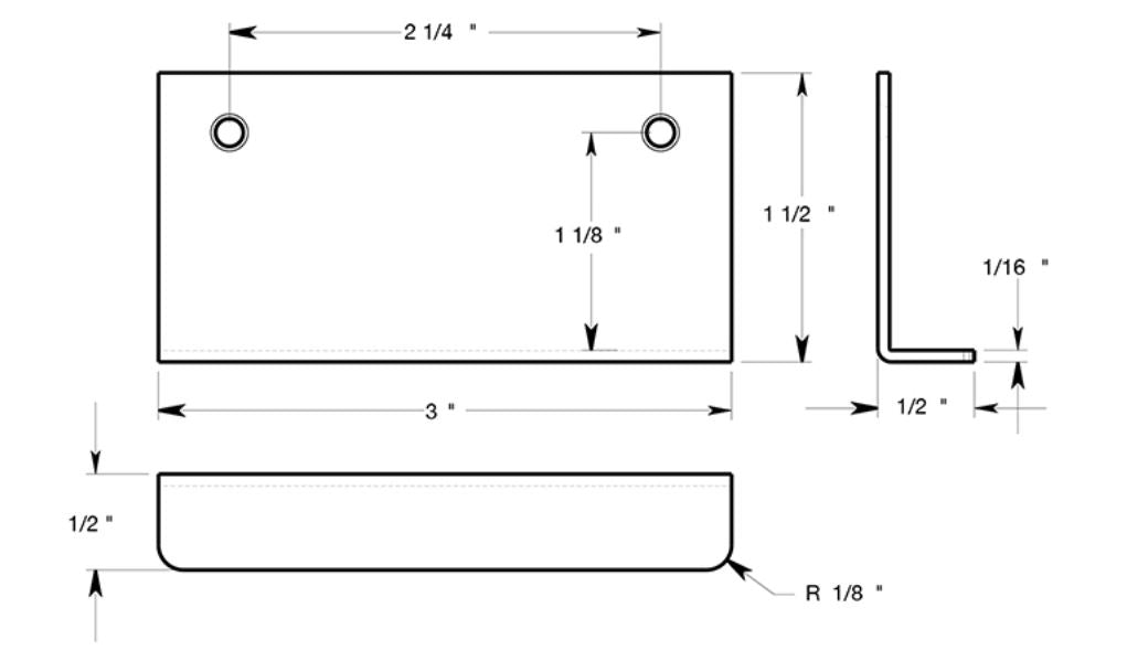 Deltana DCM315CR003 Drawer, Cabinet, Mirror Pull, 3" x 1-1/2", Lifetime Brass
