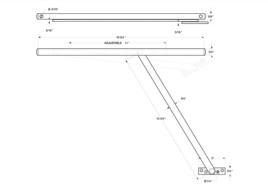 Deltana DCSM10CR003 Overhead Door Holder, Lifetime Brass