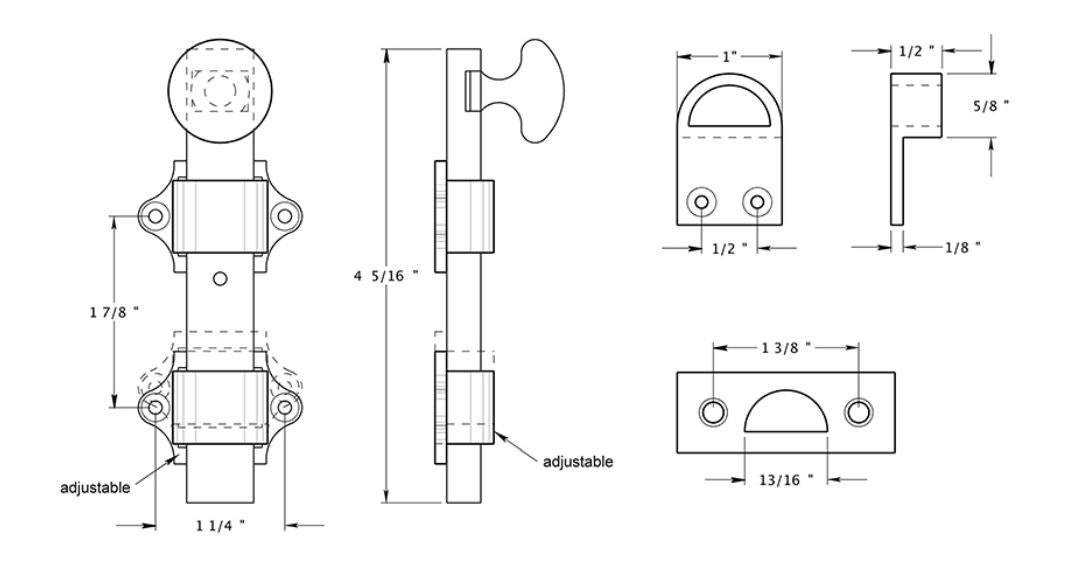 Deltana DDB425CR003 Dutch Door Bolt, Heavy Duty, Lifetime Brass, 4"