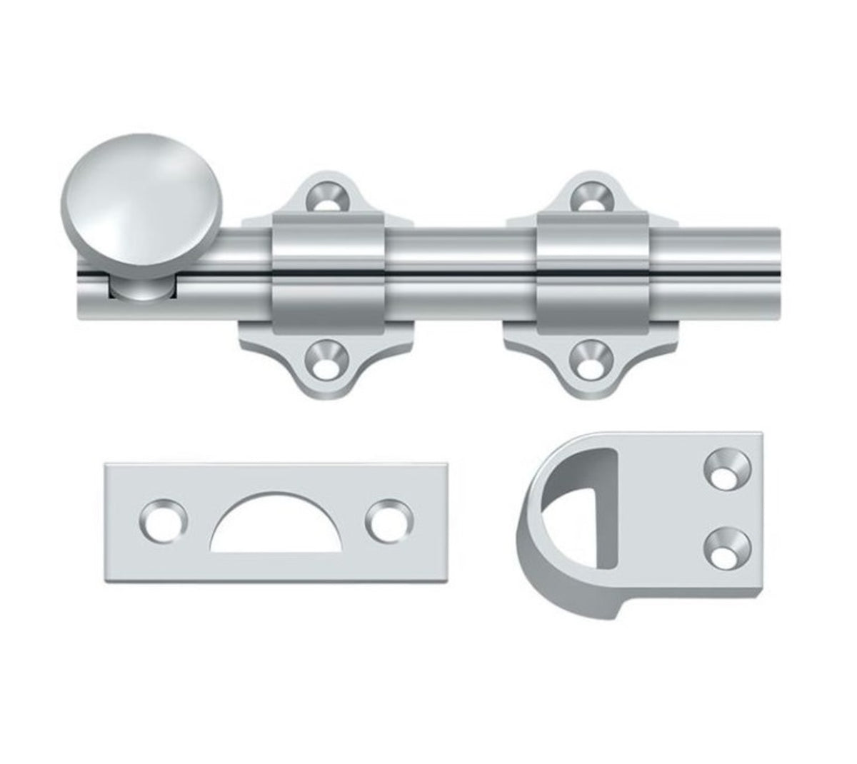 Deltana DDB425U26 Dutch Door Bolt, Heavy Duty, Bright Chrome, 4"