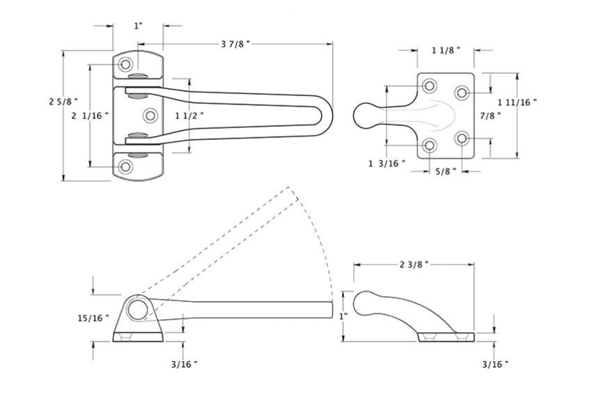 Deltana DG425U15 Door Guard, Satin Nickel, 4"