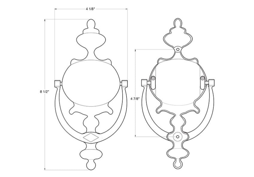 Deltana DK854CR003 Door Knocker, Imperial, Lifetime Brass