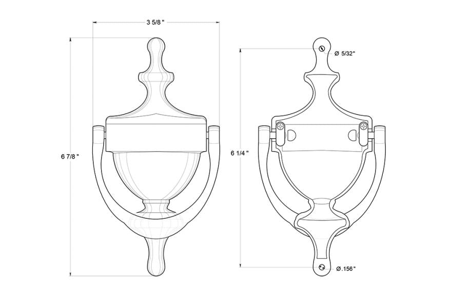 Deltana DK7356CR003 Door Knocker, Victorian, Lifetime Brass