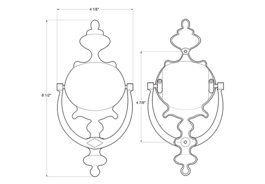Deltana DK854U10B Door Knocker, Imperial, Oil Rubbed Bronze