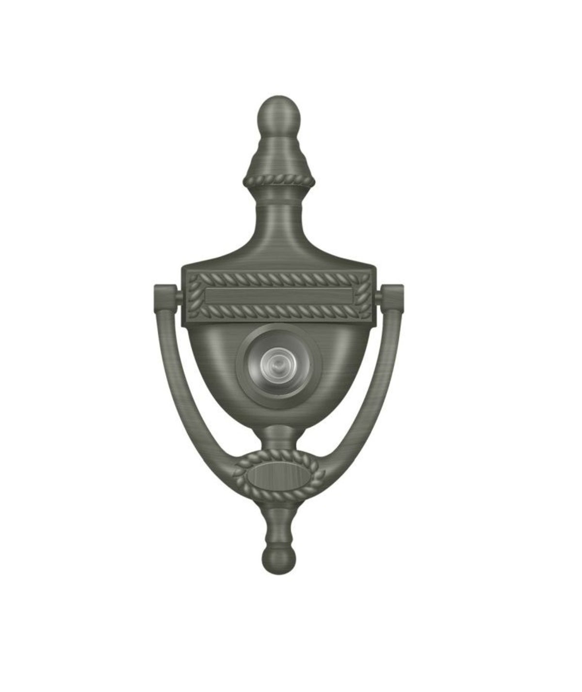 Deltana DKV6RU15A Door Knocker-Viewer, Victorian Rope, Antique Nickel