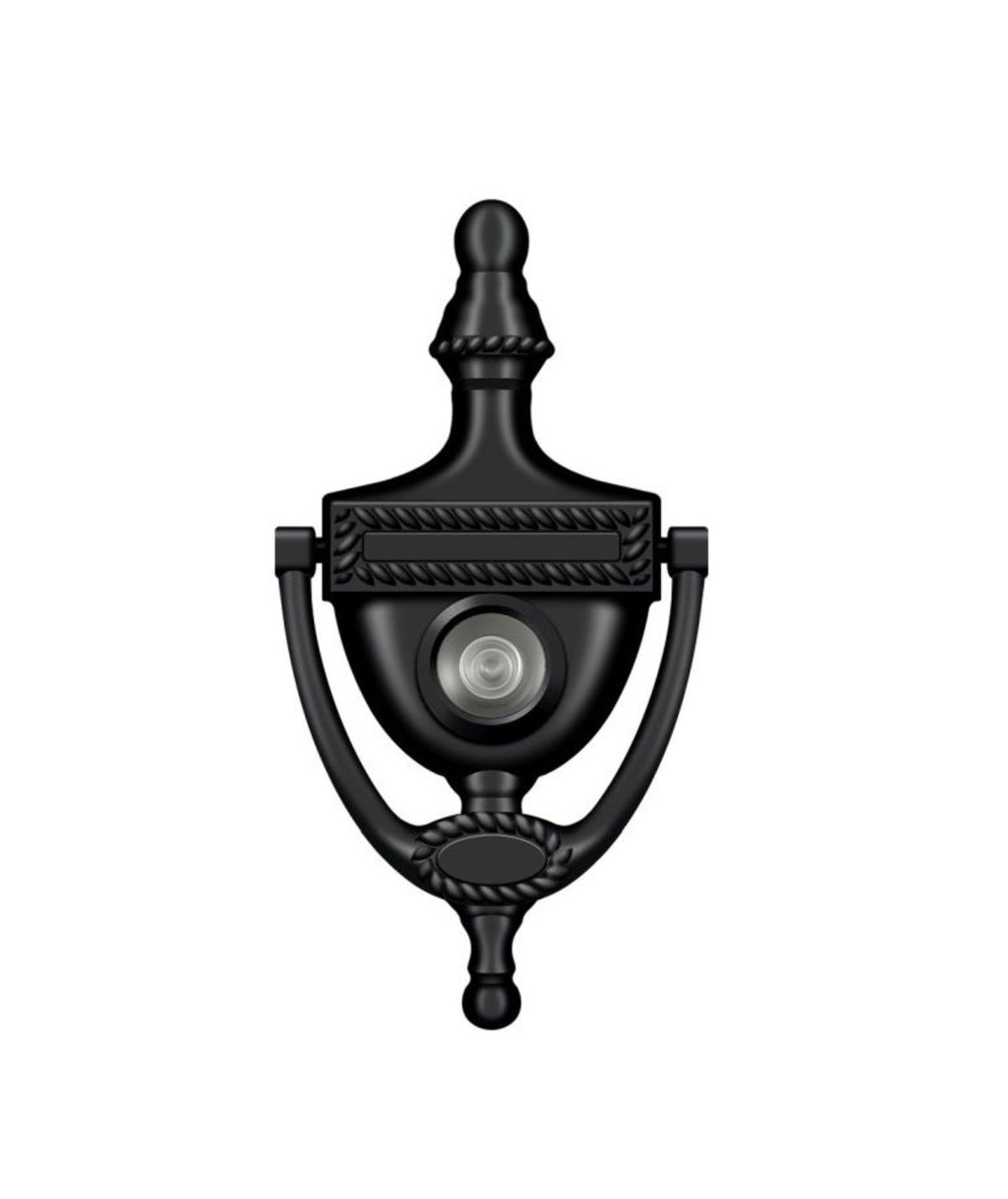 Deltana DKV6RU19 Door Knocker-Viewer, Victorian Rope, Black