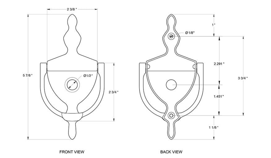 Deltana DKV630U26 Door Knocker-Viewer, Bright Chrome