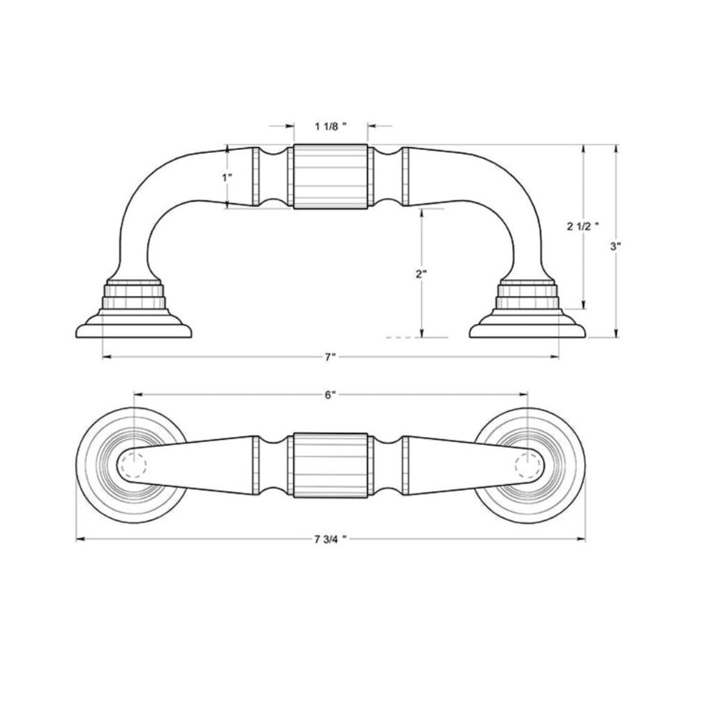 Deltana DP675U3 Door Pull, Bright Brass