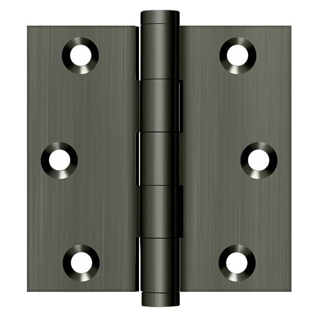 Deltana DSB315A Square Door Hinge, Antique Nickel, 3" x 3"