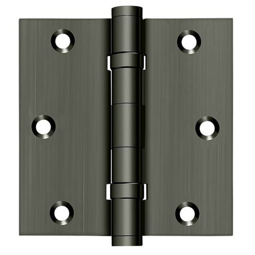 Deltana DSB35B15A Square Hinge, Ball Bearings, Antique Nickel, 3-1/2" x 3-1/2"