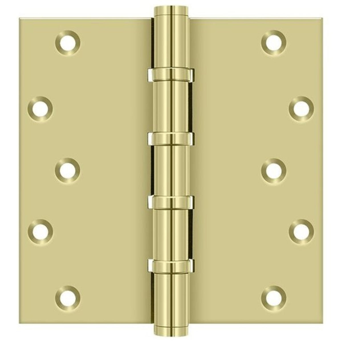 Deltana DSB66BB3-UNL  Square Ball Bearing Hinge, Unlacquered Bright Brass
