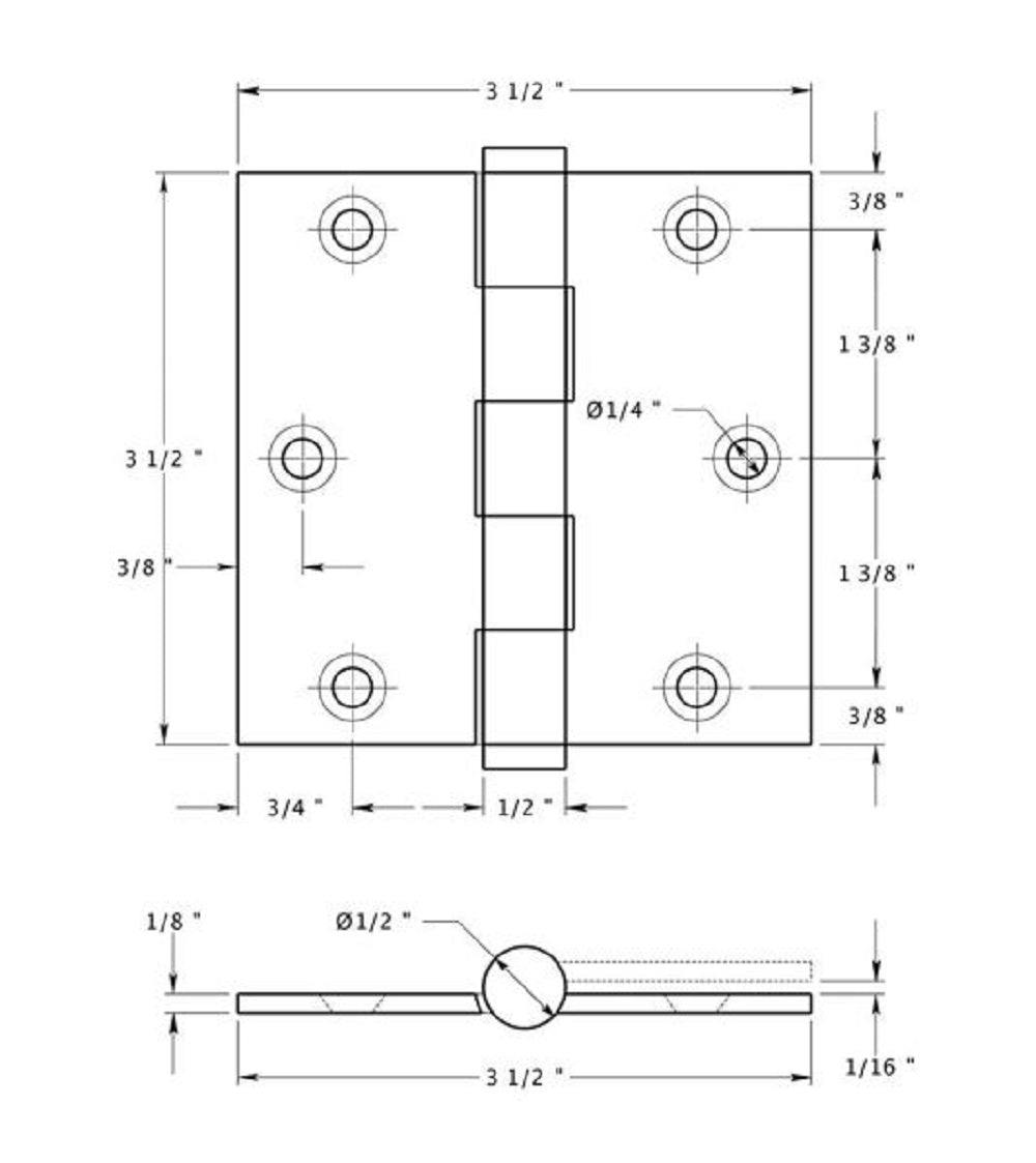 Deltana DSB3510BR Square Hinge, Bronze Rust, 3-1/2" x 3-1/2"