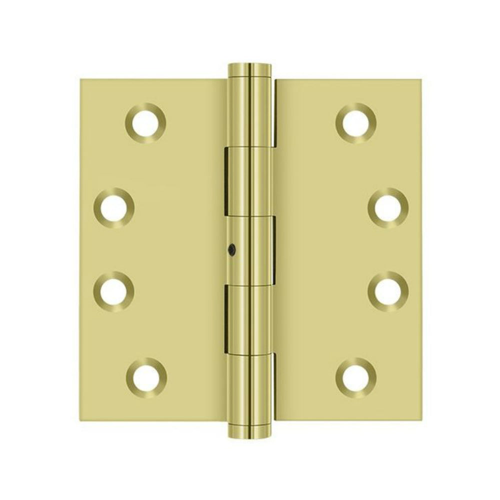 Deltana DSB4N3 Square Door Hinge, Bright Brass, 4" x 4"