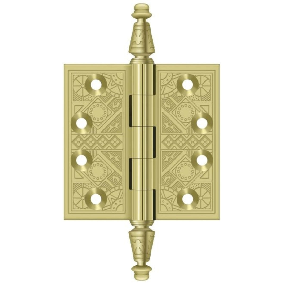 Deltana DSBP35U3 Full Mortise Square Hinge, Bright Brass