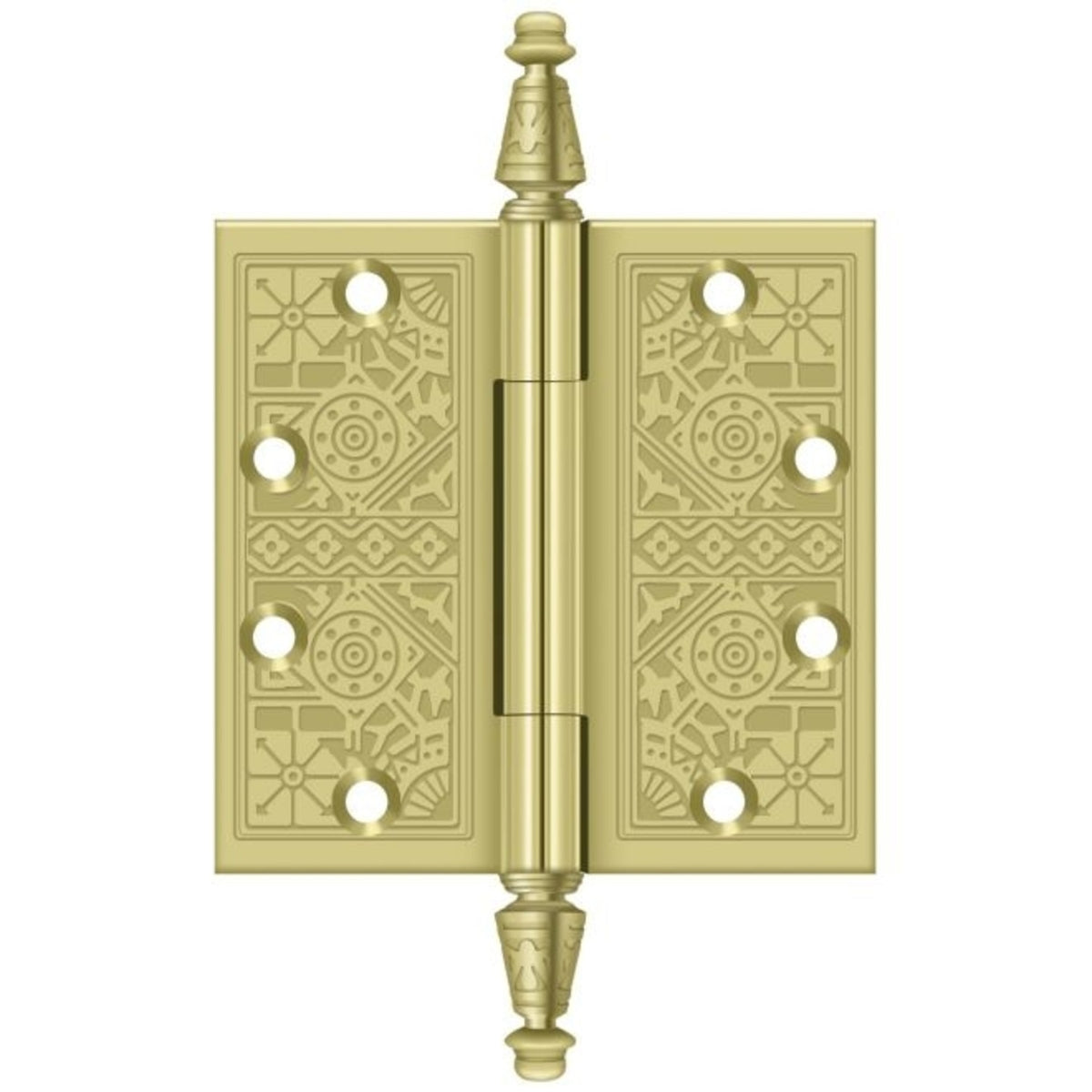 Deltana DSBP45U3 Full Mortise Square Hinge, Bright Brass