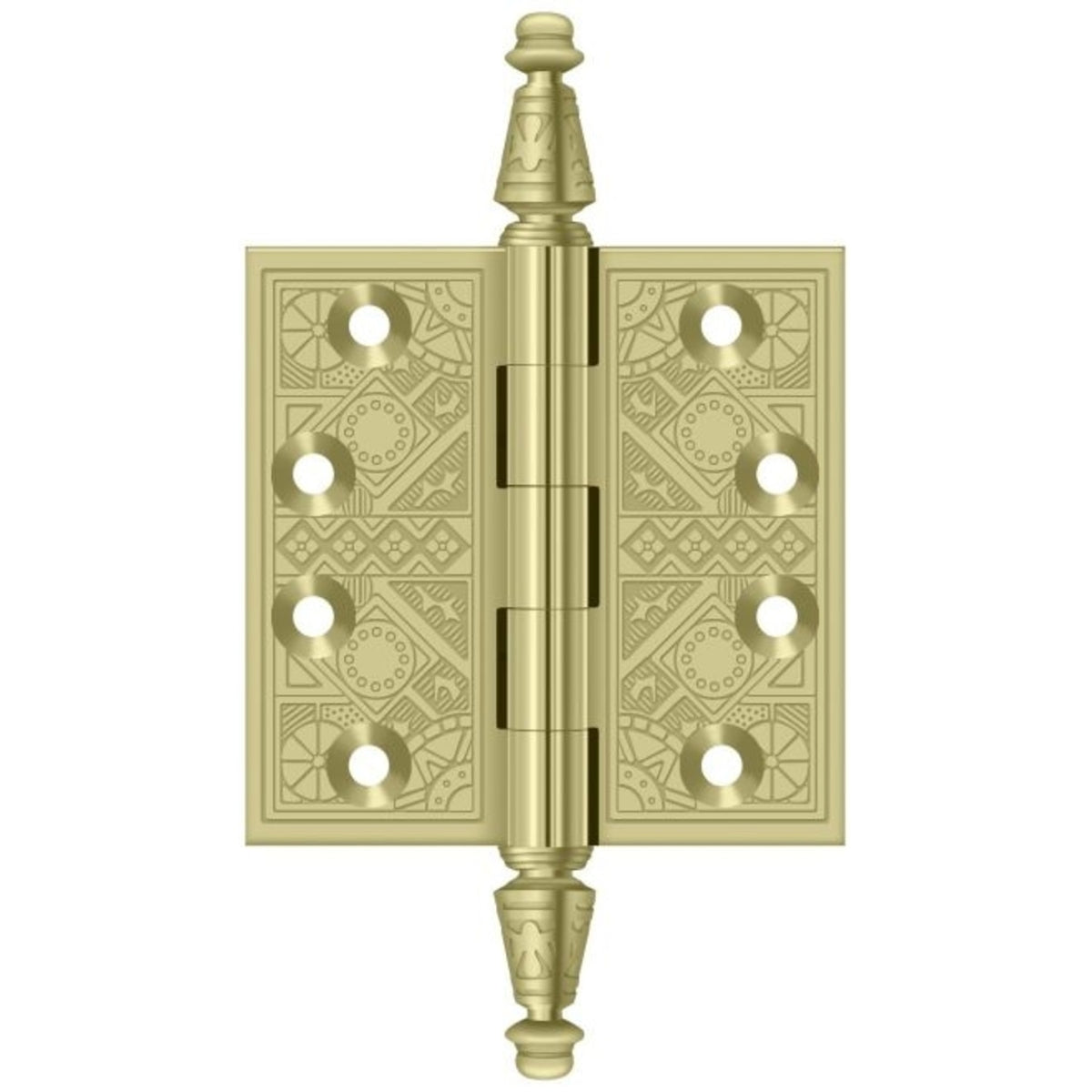 Deltana DSBP35U3-UNL Full Mortise Square Hinge, Unlacquered Bright Brass