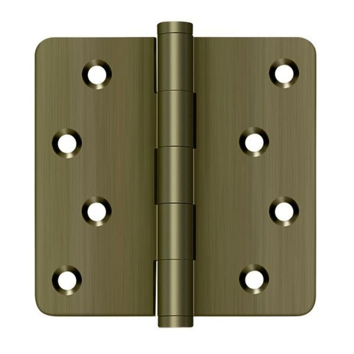 Deltana DSB4R45-RZ Full Mortise Radius Hinge, Antique Brass