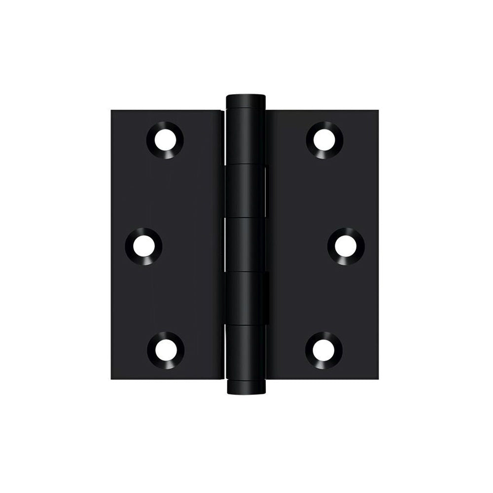 Deltana DSB319 Square Door Hinge, Paint Black, 3" x 3"