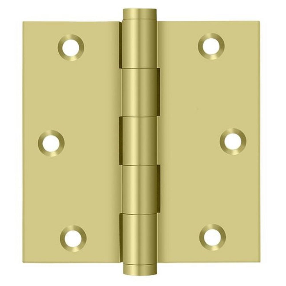 Deltana DSB353 Square Hinge, Bright Brass, 3-1/2" x 3-1/2"