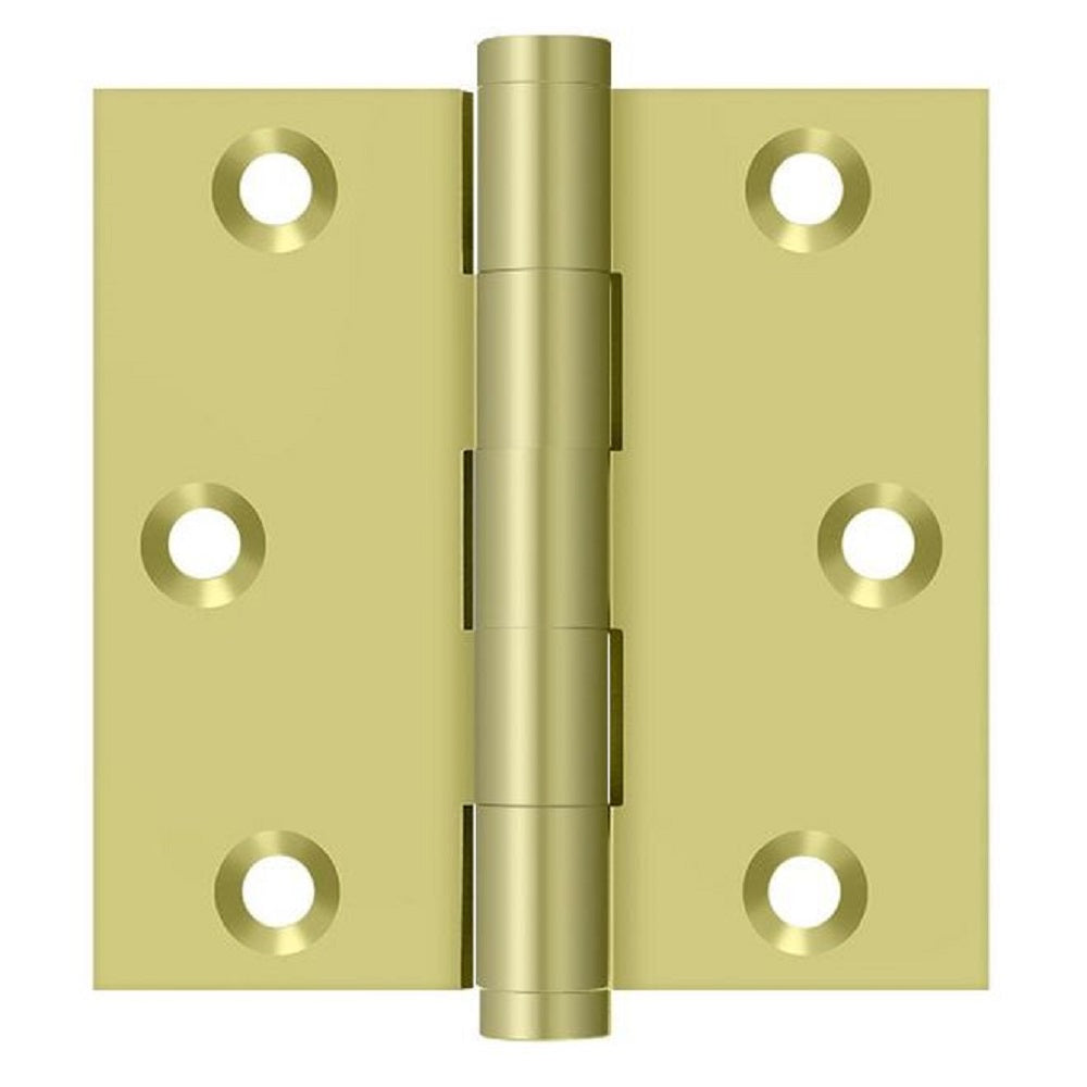 Deltana DSB33 Square Hinge, Bright Brass, 3" x 3"