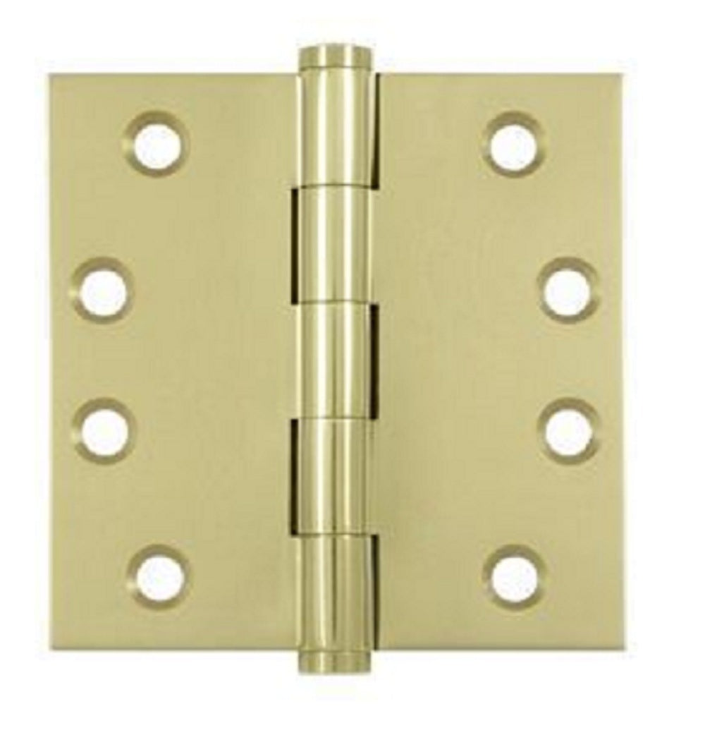 Deltana DSB43-UNL Square Hinge, Unlacquered Bright Brass
