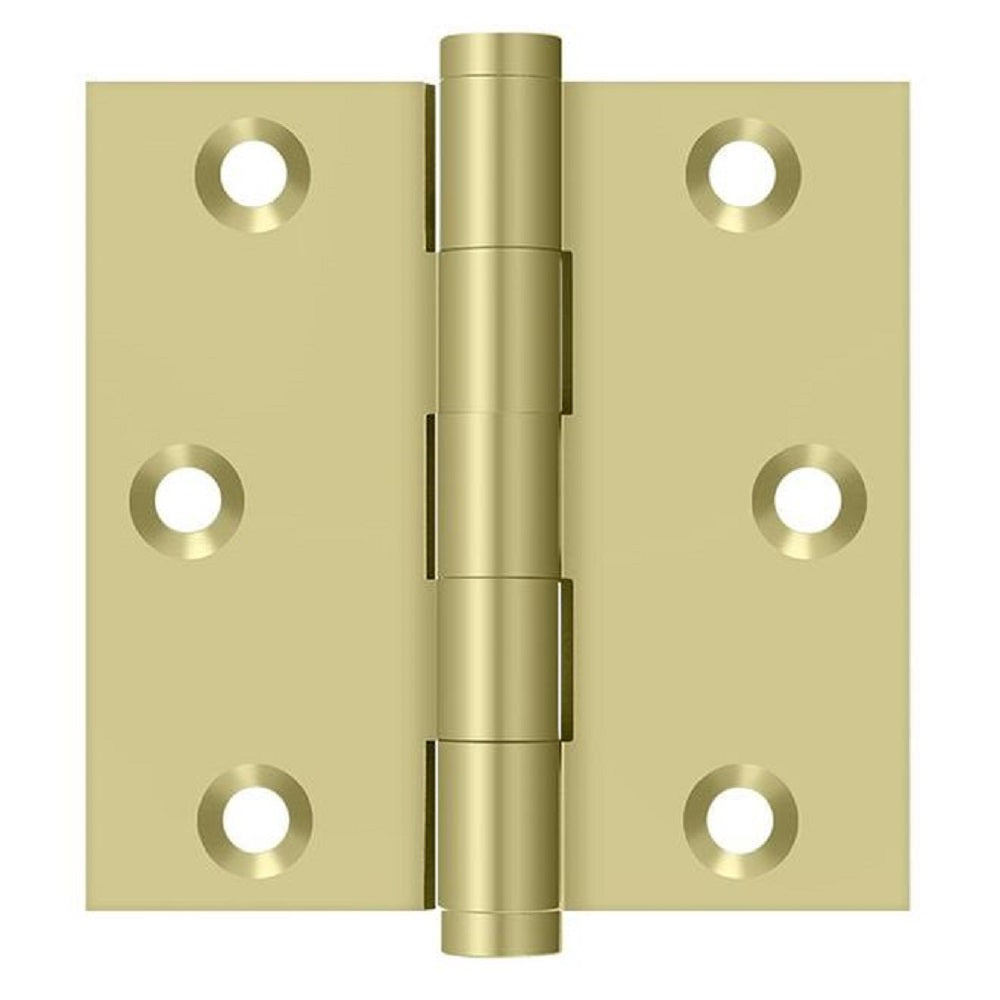 Deltana DSB33-UNL Square Hinge, Unlacquered Bright Brass, 3" x 3"