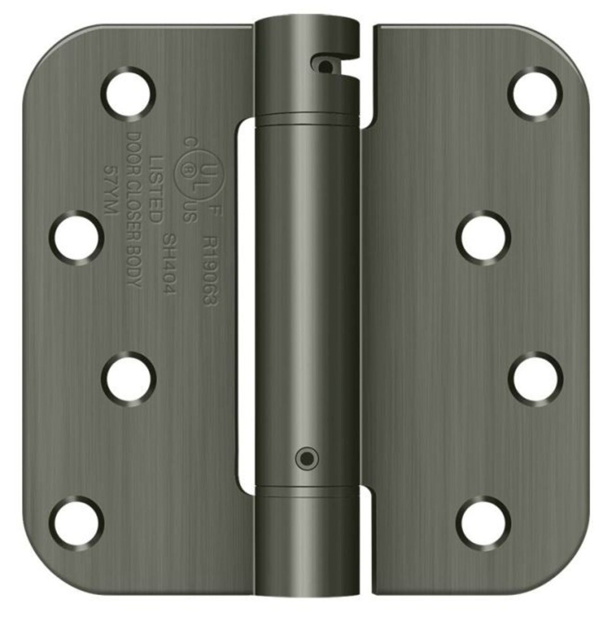 Deltana DSH4R515AT Radius Corner Hinge, TT, Antique Nickel, 4" x 4"