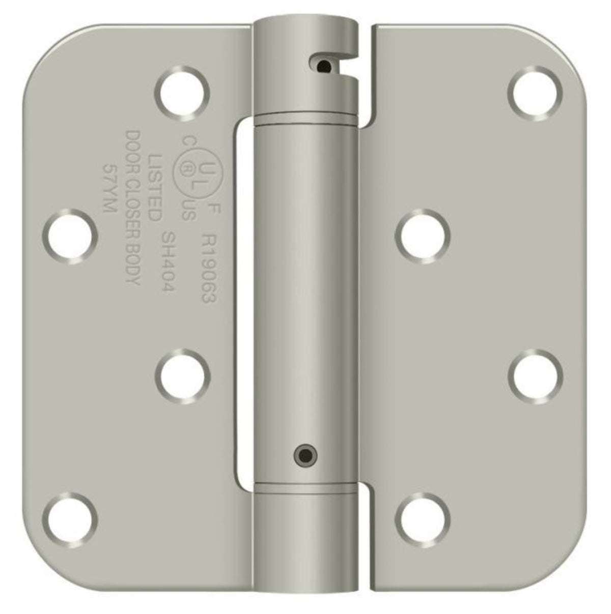 Deltana DSH4R515BM Radius Spring Hinge Benchmark, Satin Nickel, 4" x 4"