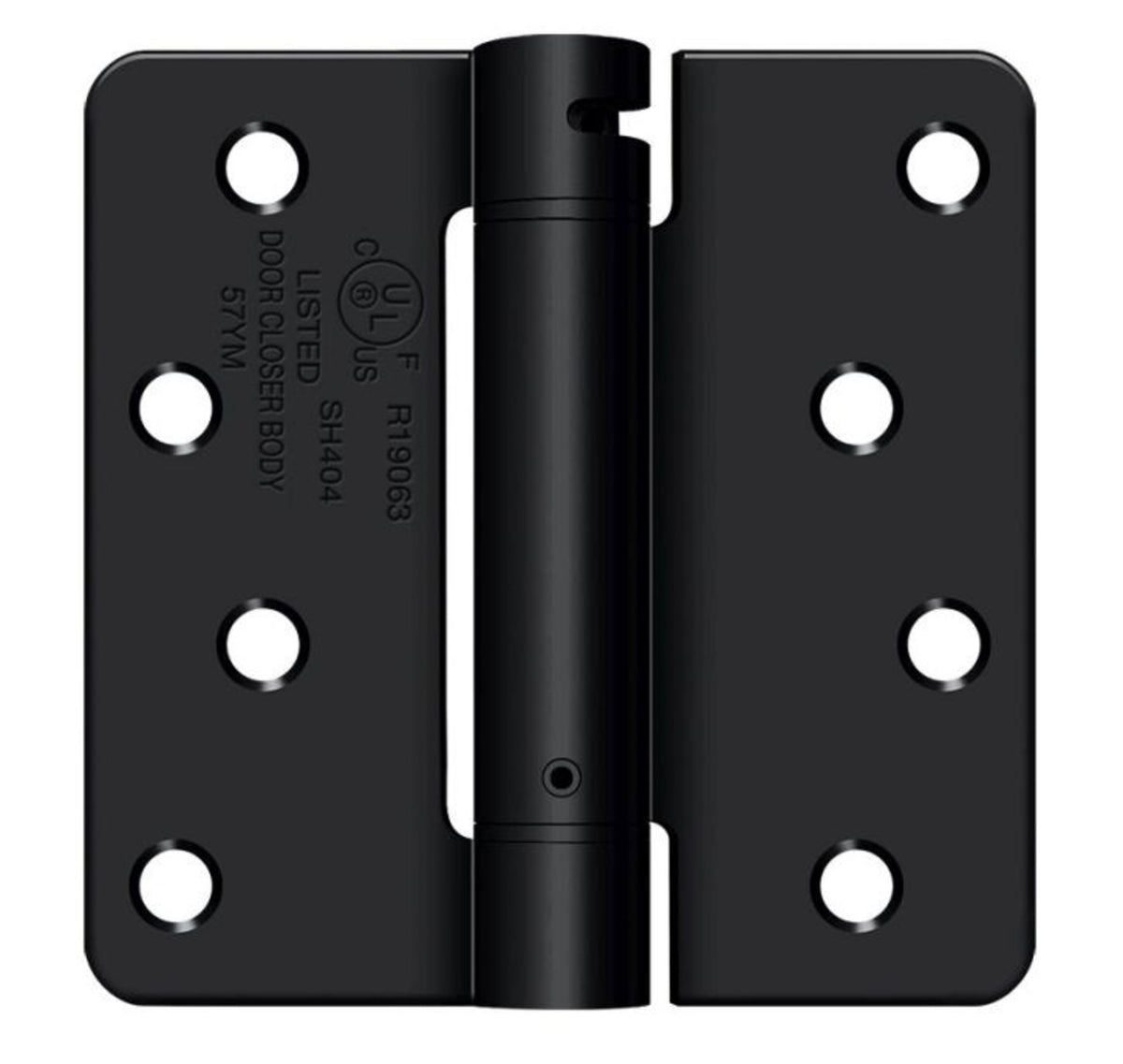 Deltana DSH4R41B Spring Hinge, Flat Black, 4" x 4" x 1/4"