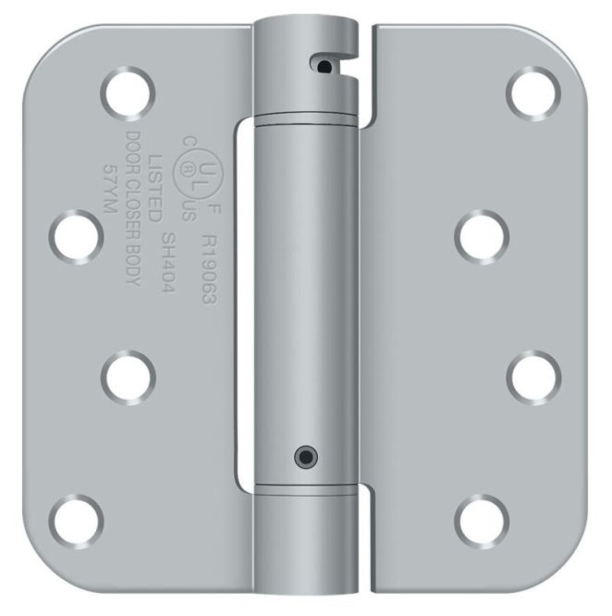 Deltana DSH4R526D Radius Spring Hinge, Satin Chrome, 4" x 4"