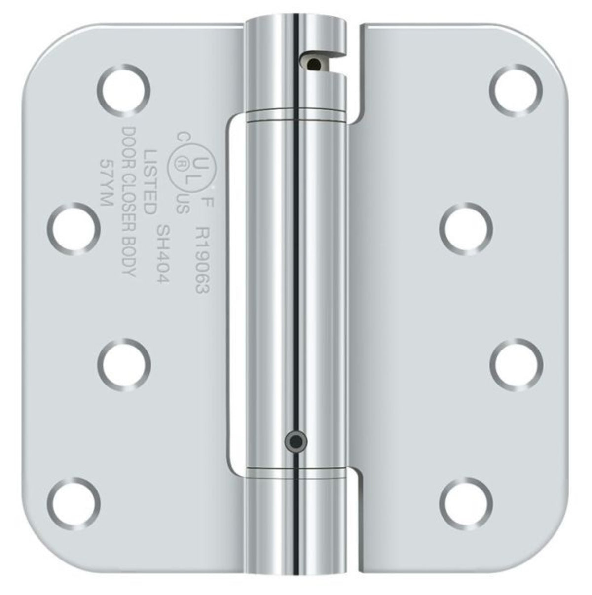 Deltana DSH4R526 Radius Spring Hinge, Bright Chrome, 4" x 4"