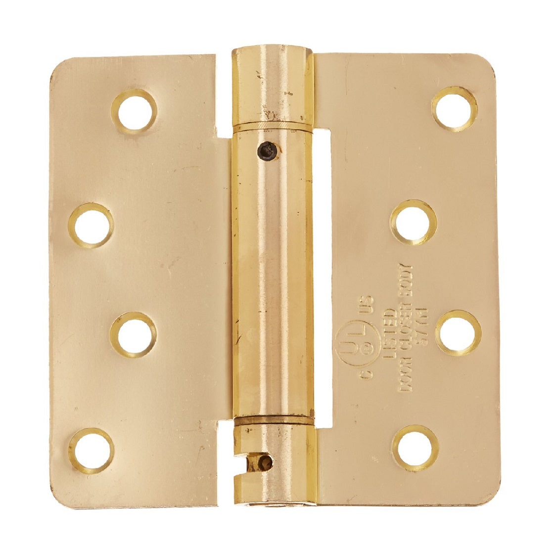 Deltana DSH4R43/4 Spring Hinge, Satin Brass, 4" x 4" x 1/4"