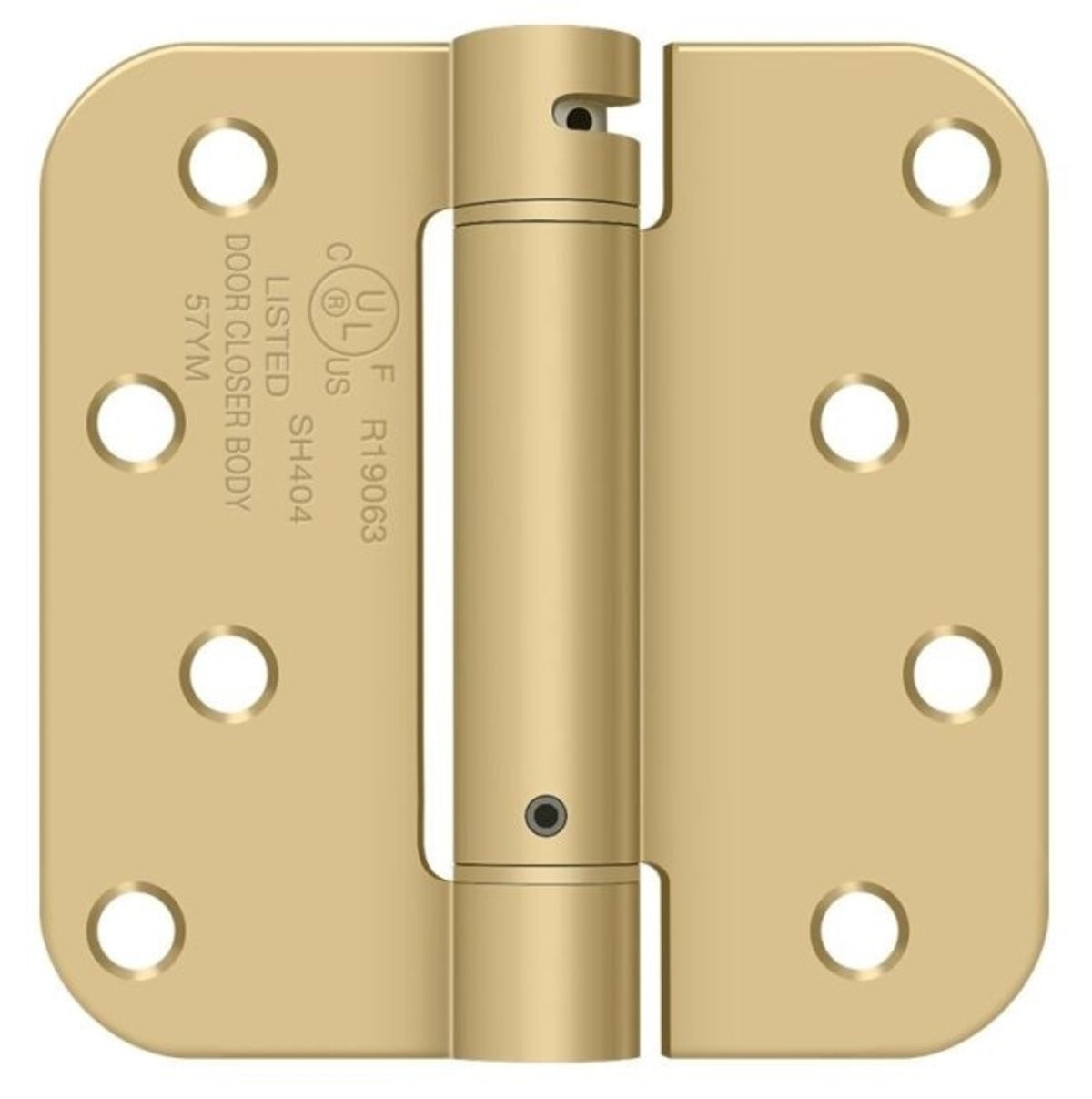 Deltana DSH4R54T Radius Corner Hinge, TT, Satin Brass, 4" x 4"