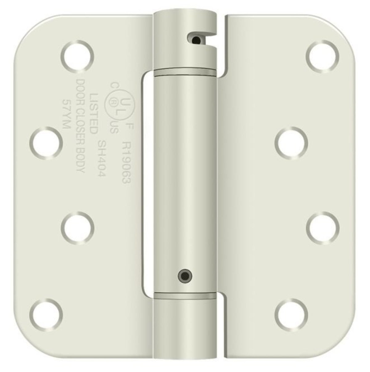 Deltana DSH4R5USPW Radius Spring Hinge, Prime Coat, 4" x 4"