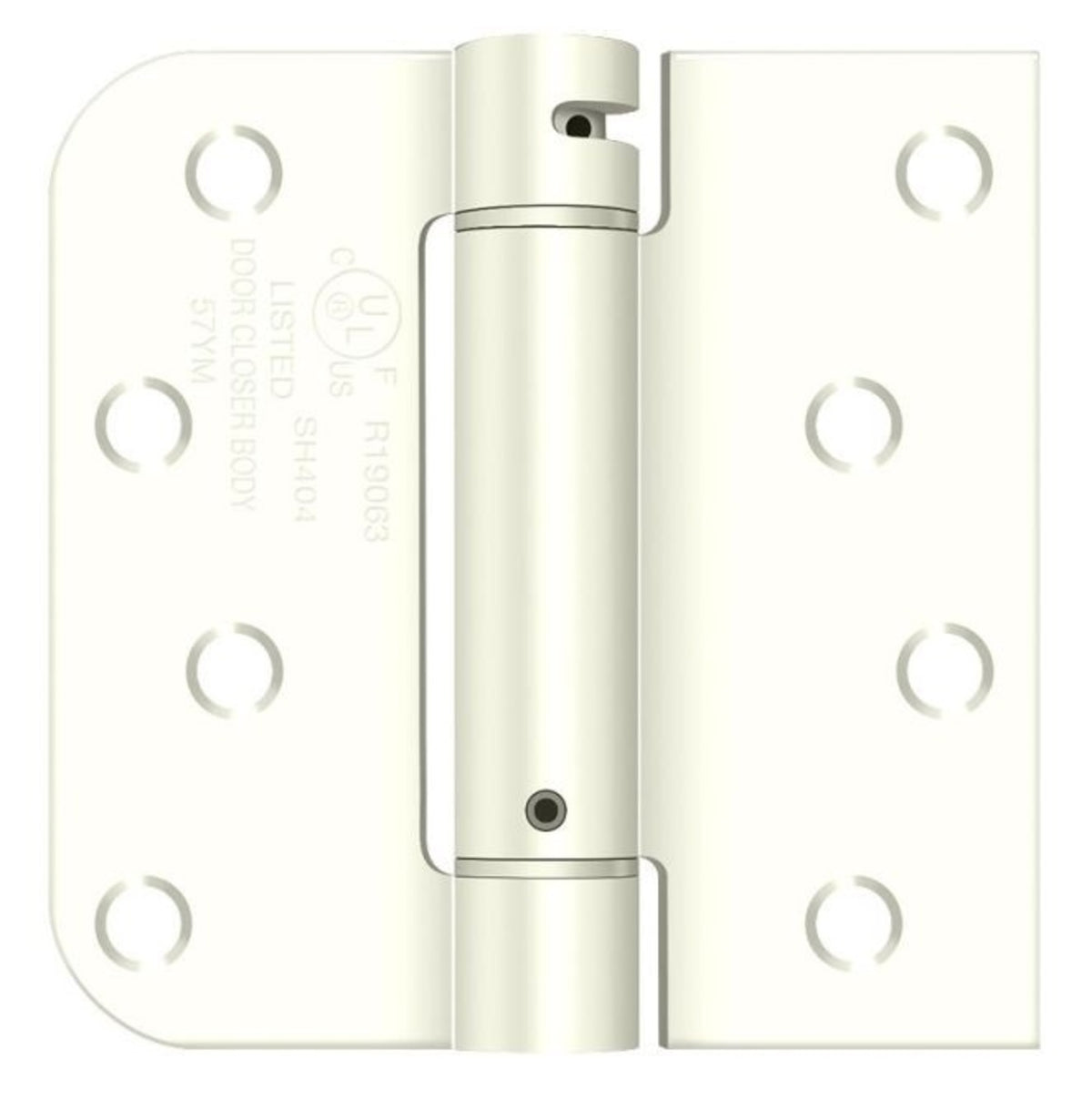 Deltana DSH4SR5USPW-LH Left Hand Square Round Spring Hinge, Prime Coat